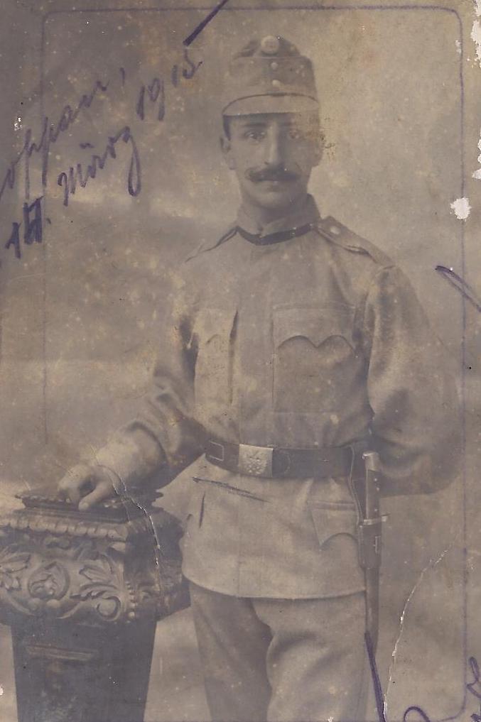 Robert Grünfeld i uniform, 17. marts 1915